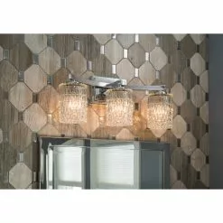 Allen + Roth 3-Light Flynn Polished Chrome Standard Bathroom Vanity Light -Allen + Roth Shop 814 05316749