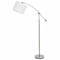 ALLEN + ROTH Catalina 58-in Nickel Casual/Transitional Standard Type Indoor Floor Lamp With Fabric Shade