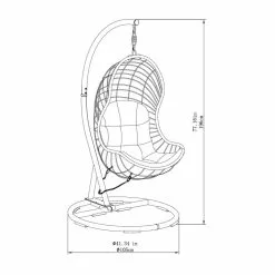 Allen + Roth Cresley Black Steel And Wicker Hanging Patio Chair With Grey Cushion -Allen + Roth Shop 901131 41583969