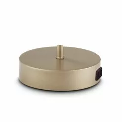 Allen + Roth 22-inH 2PC Painted Gold Table Combo Set With 1pc Power Outlet And Tan Linen Shades -Allen + Roth Shop 909997 44066749