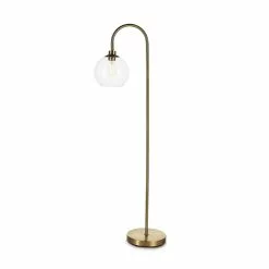 Allen + Roth 59.5-in Antique Brass Floor Lamp With Clear Glass Ball Down -Allen + Roth Shop 910564 16688577 001