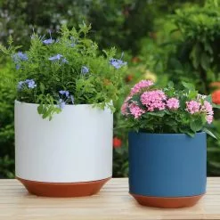 Allen + Roth 1-Pack 8 X 7.7 Navy Ceramic Planter -Allen + Roth Shop 918712 16508767
