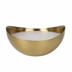 Allen + Roth Oval Candleholder - Metal - 3.7-in X 8-in X 7.7-in - Gold